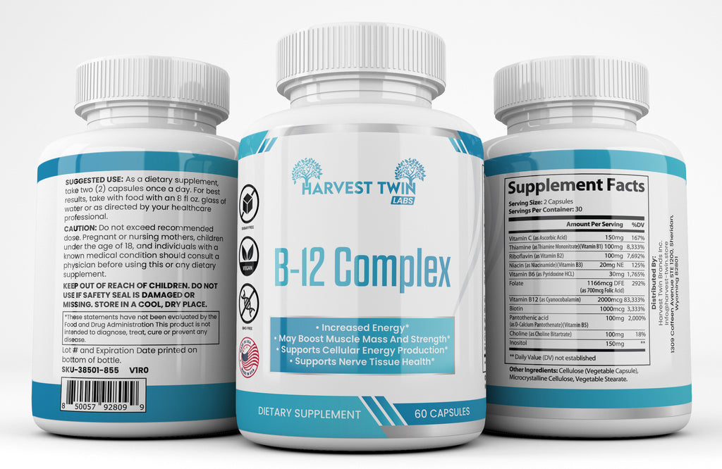 B-12 Complex Vitamin Supplement for Increased Energy & Vitality